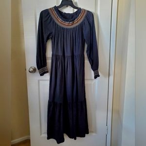 Black Farmhouse Western Dress Pockets Women's Size M